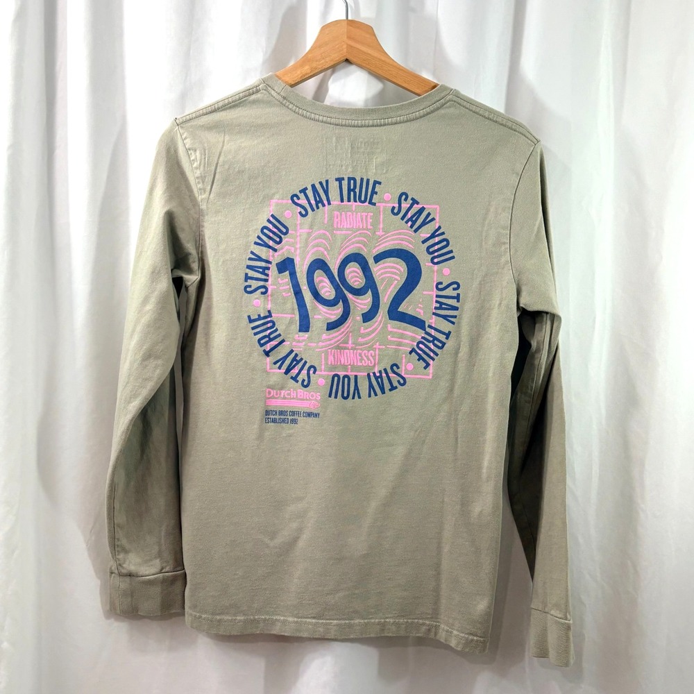 Vintage Dutch Bros 1992 Radiate Kindness Long Sleeve T-Shirt Medium Oregon - Picture 2 of 6